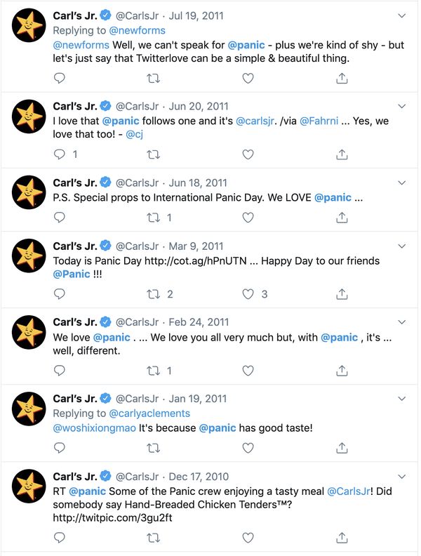 Some Tweets from Carl's Jr.