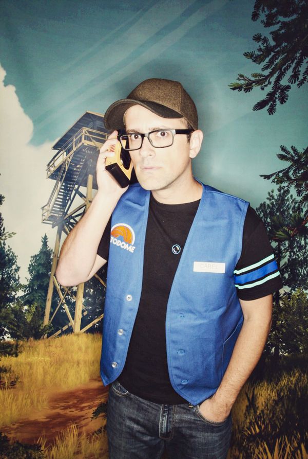 Cabel at the Firewatch photo booth in 2017